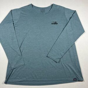 Patagonia Men Long Sleeve Capilene Cool Daily Shirt Thermal Blue X-Dye Size XXL